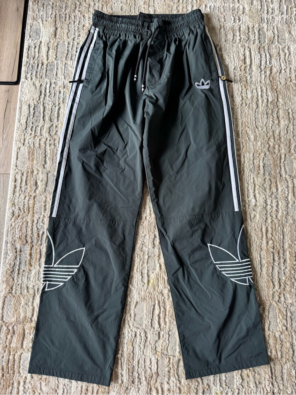 adidas Kids Dark Gray Jogger Pants with White Stripes youth XXL